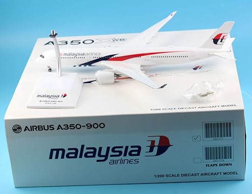 Miniatura 1 de 1200 LH2117 Malaysia Airlines Avión Airbus A350-900 Modelo de avión fundido a troquel Reg#9M-MAB