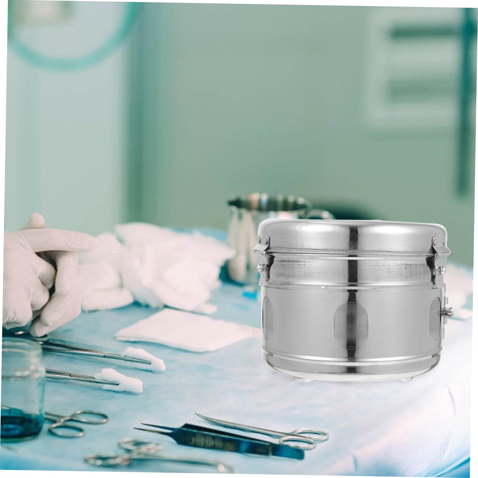 Barattolo Contenitore Multiuso in Acciaio Inossidabile 304 Chiusura Ermetica per Palline di Cotone e Medicazioni in Cliniche Professionali