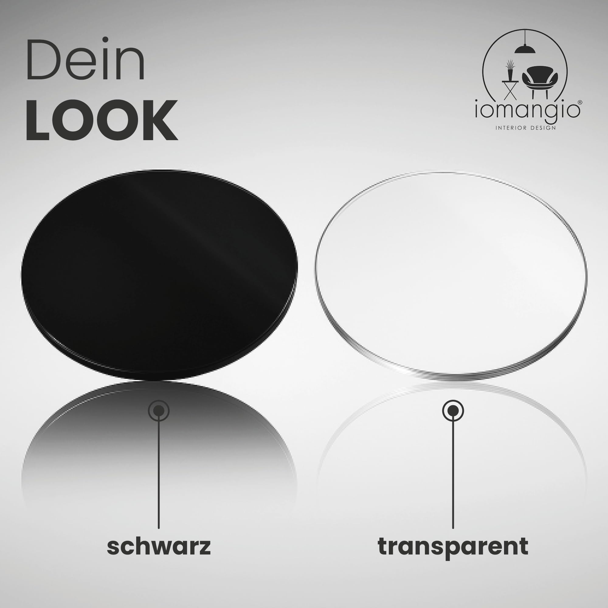 Glasplatte Rund Ø 50 cm | transparente Tischplatte aus gehärtetem ESG-Sicherheitsglas | 8 mm dick – Ideal für DIY-Projekte, Glastische und als Kamin Glasplatte