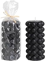 Vista 1 de Creative Co-Op Vela sin perfume de pilar con reborde en forma de pera, negra