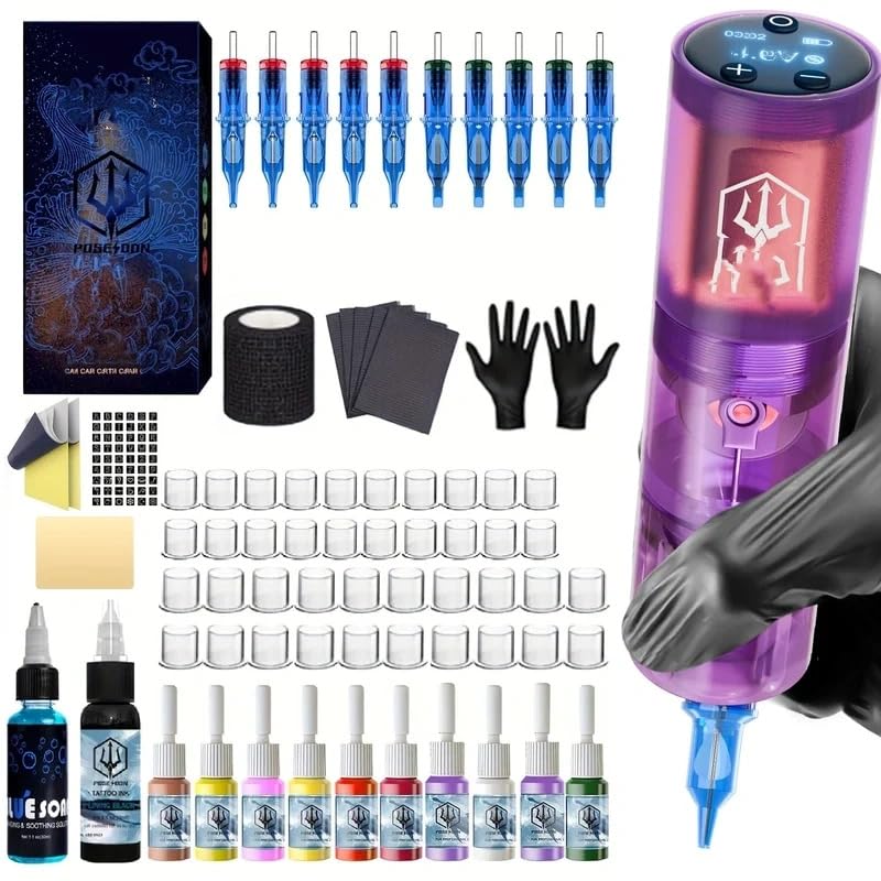 High Power Tattoo Pen Kit For Permanent Makeup Tattoo Machine Kit Wireless Supply Kit