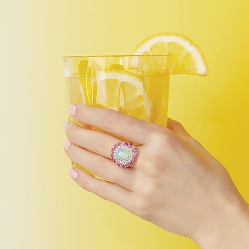 Miniatura 5 de Ross-Simons Opal, 1.50 ct. t.w. Pink Tourmaline and .60 ct. t.w. White Topaz Ring in 18kt Rose Gold Over Sterling