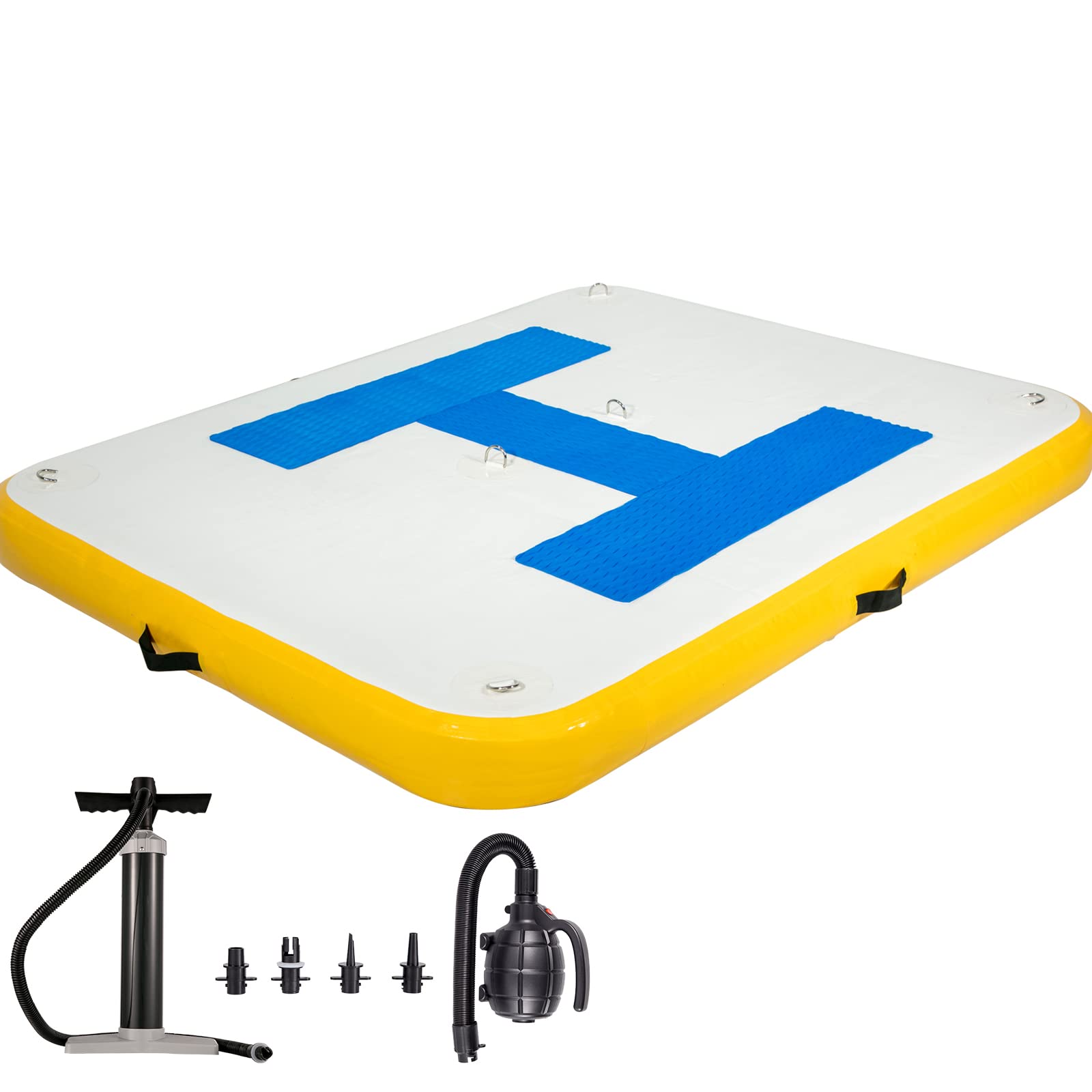 ( incomplete ) VEVOR Inflatable Floating Dock 6 x 5 ft, Inflatable Dock Platform 6 Inch Thick, Inflatable Swim Platform 3-5 People, Floating Dock with Electric Air Pump, Floating Platform for Pool Beach Ocean
