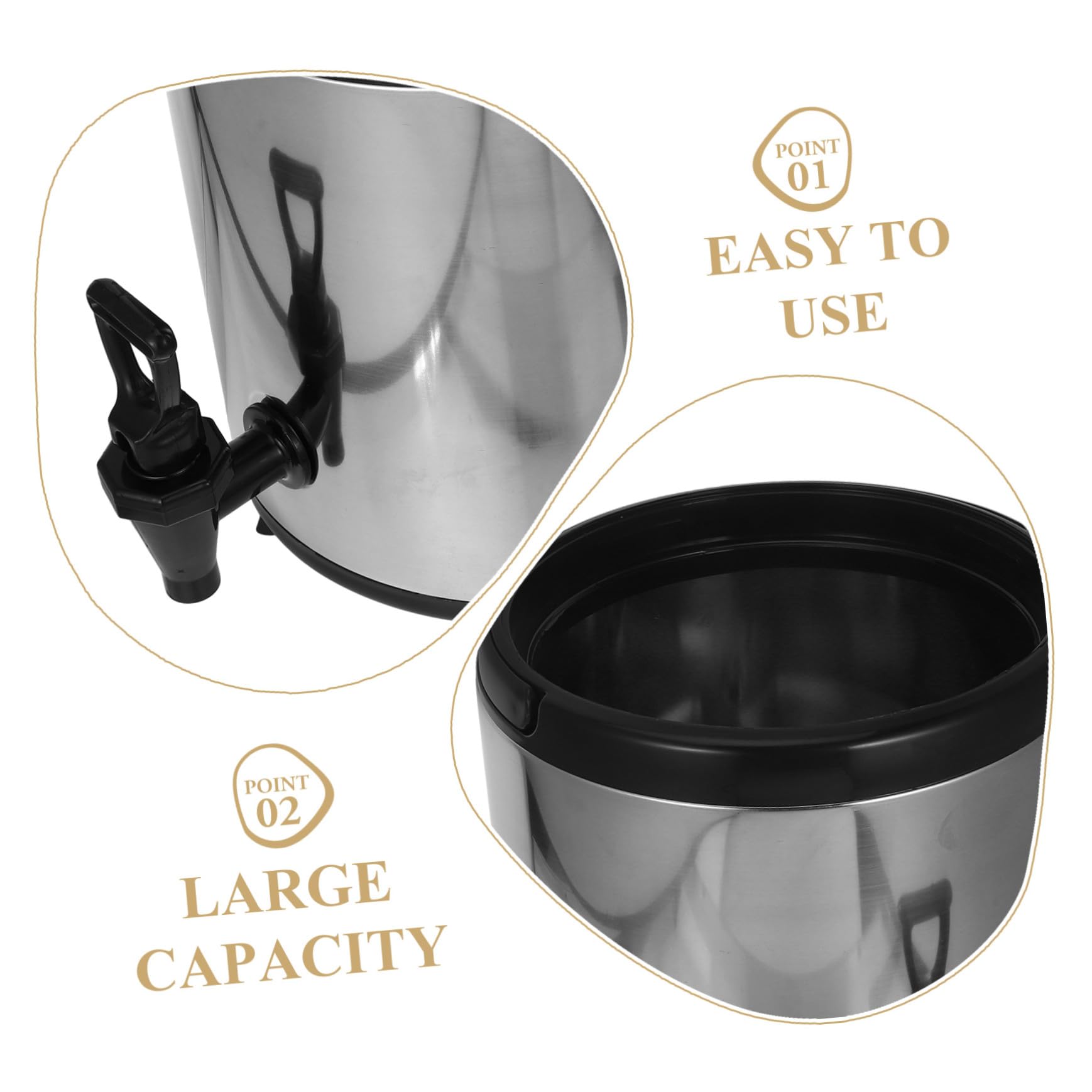 Garneck Dispensador de Bebidas de Acero Inoxidable de Doble Capa Aislante para Café y Agua Caliente o Fría para Catering Eventos y Uso Comercial
