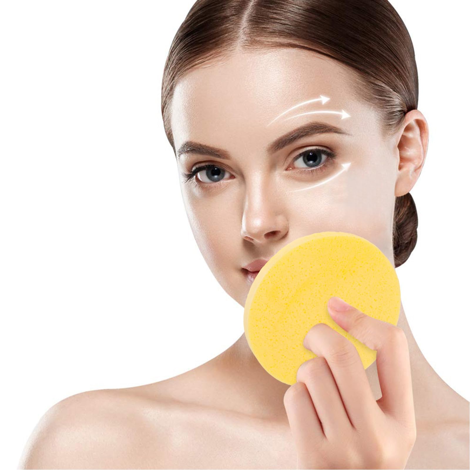 100 Pezzi Spugna per Viso Compressa in Pva per Donne, Pulizia Delicata e Esfoliazione Morbida, per Viaggio e Palestra, Colore Giallo Compatta e Pratica