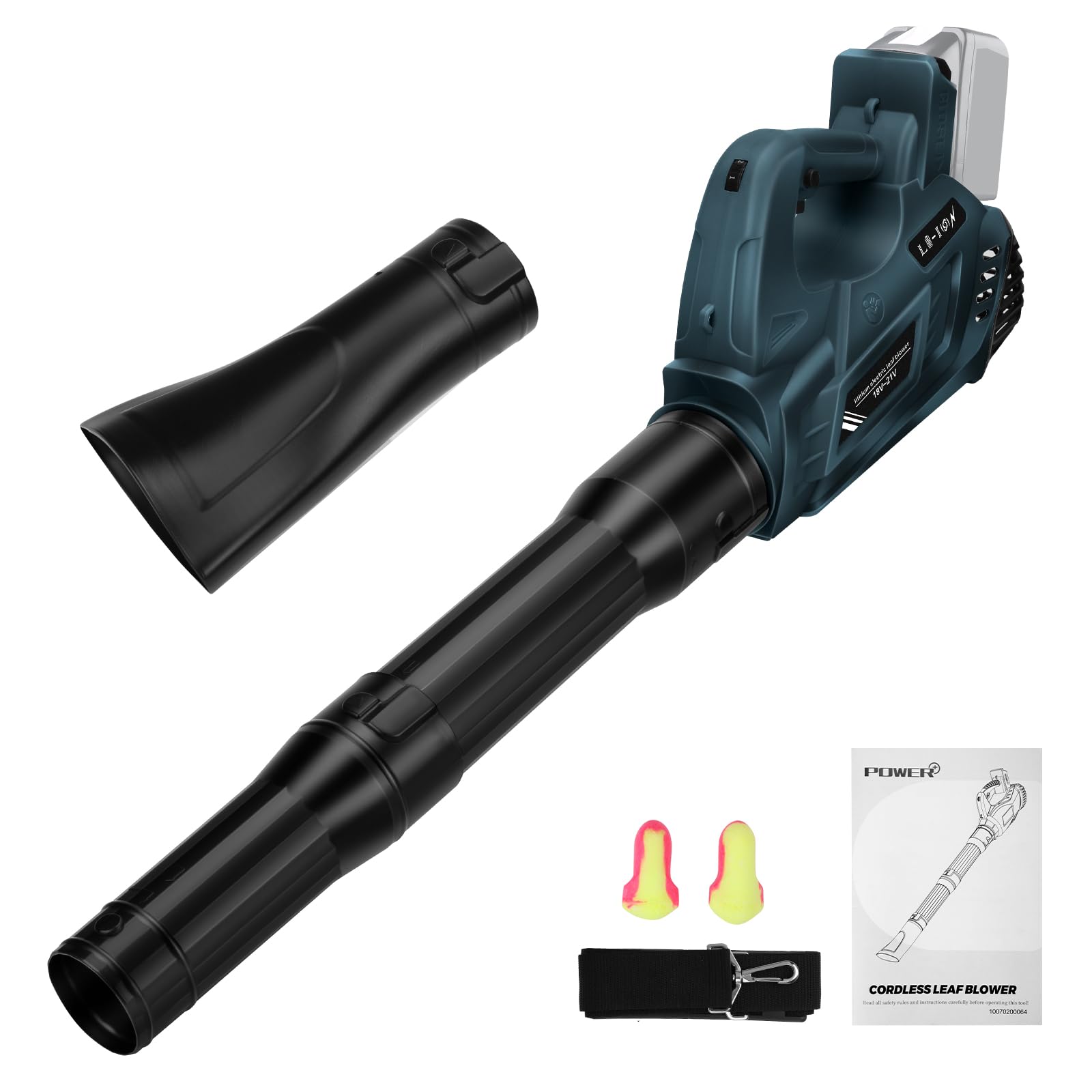 Bezprzewodowa dmuchawa, kompatybilna z Bosch Professional 18 V, akumulator GBA/CORE/Procore/AMPShare, 18 V, 6 prędkości, elektryczna dmuchawa bezszczotkowa, do pielęgnacji trawnika, ogrodu