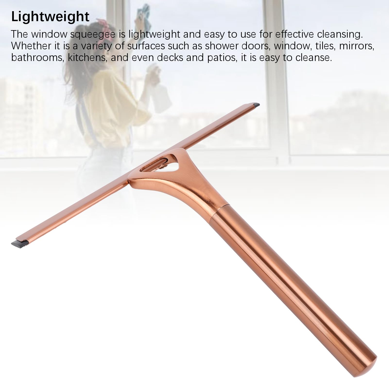 Raclette De Douche Pour Portes En Verre, Acier Inoxydable 304 Et Silicone, Raclette Multifonction Pour Portes, Miroirs, Carreaux, Fenêtres De Voiture (bronze Antique