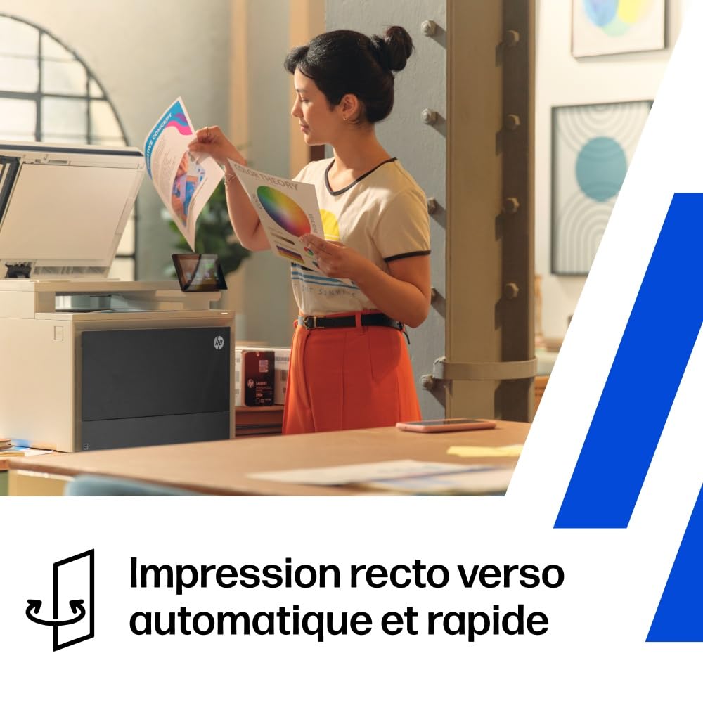 HP Color LaserJet Pro MFP 4302dw, 4RA83F, Imprimante Multifonction A4, Impression Recto Verso Automatique, 33 ppm , USB, Wi-Fi, Ethernet, Copie, Numérisation, ADF, Écran tactile 4,3", Bleu