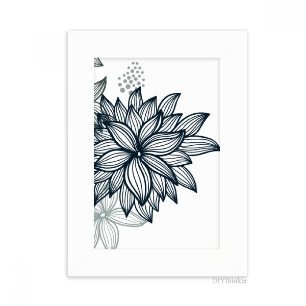 Cadre photo blanc 10.2x15.2cm avec motif plantes fleurs art coloré