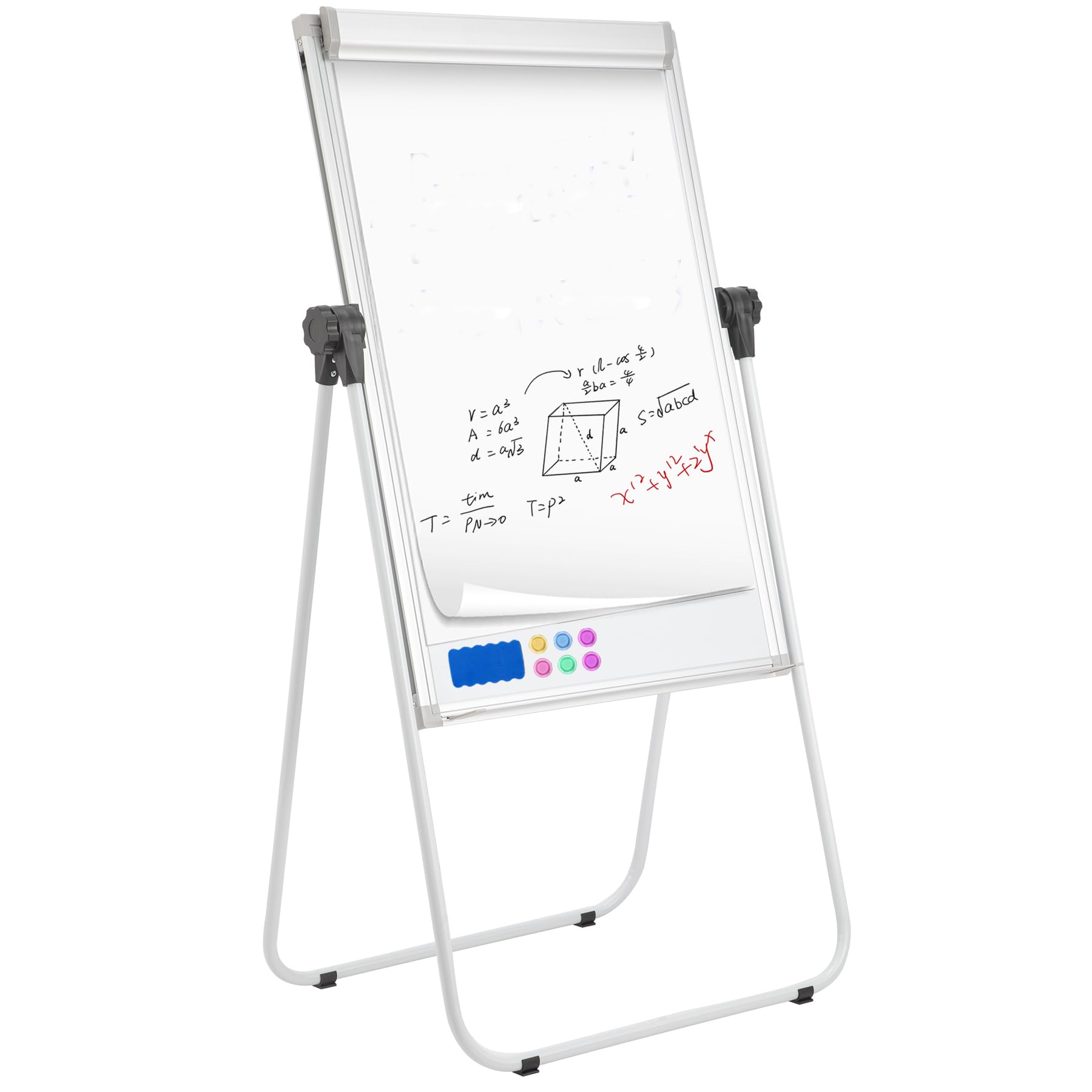 U-Stand Magnetic Whiteboard Easel 36 x 24 Inch, Double Sided Dry Erase Board with Flipchart Paper Pad (25 Sheets)- Height Adjustable Standing