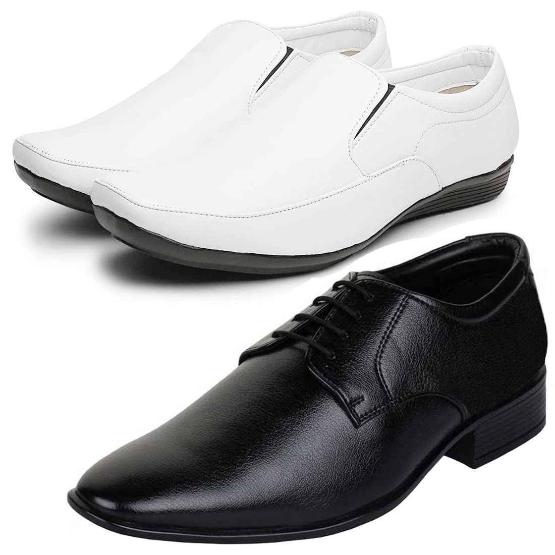 Graceful Formal Shoes/Party Shoes/ 2 Shoes Combo with Free Belt for Men and Boys (BAZAAR8811_VTR-301-Blk) Multicolor-image-45