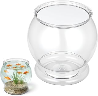 Vin Beauty 38 oz Unbreakable Plastic Fish Bowl - Clear Mini Aquarium Bowl for Centerpieces, Party Decor & Vases, Pack of 1