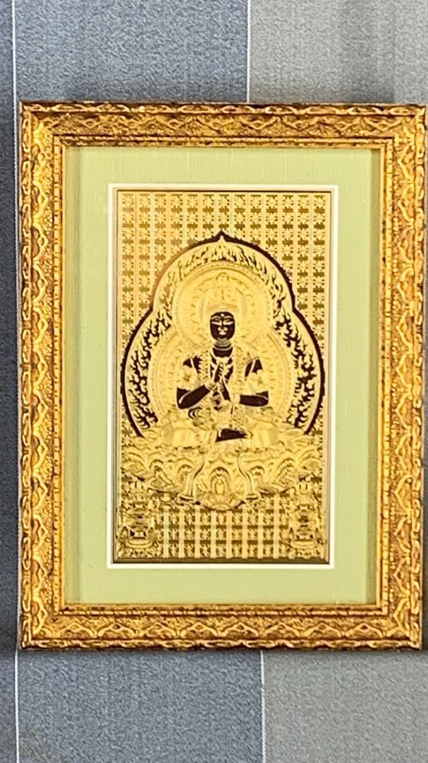 「大日如来」 黄綬褒章受章者制作　銅版仏画(エッチング)　送料無料　額付き Amazon.co.jp: 「大如来」 黄綬褒章受章者制作 銅版仏画