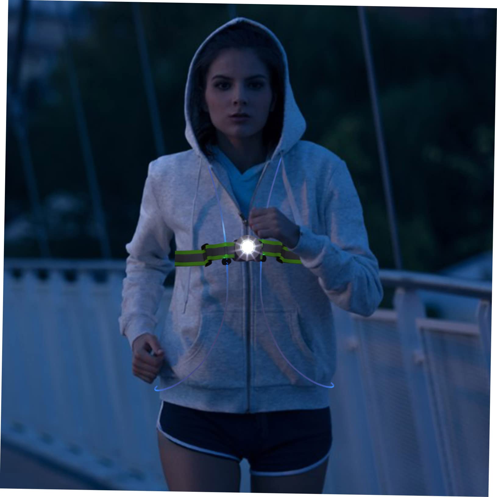 BESPORTBLE Chaleco Reflectante Alta Visibilidad Luz Ajustable Equipo Correa Luminosa
