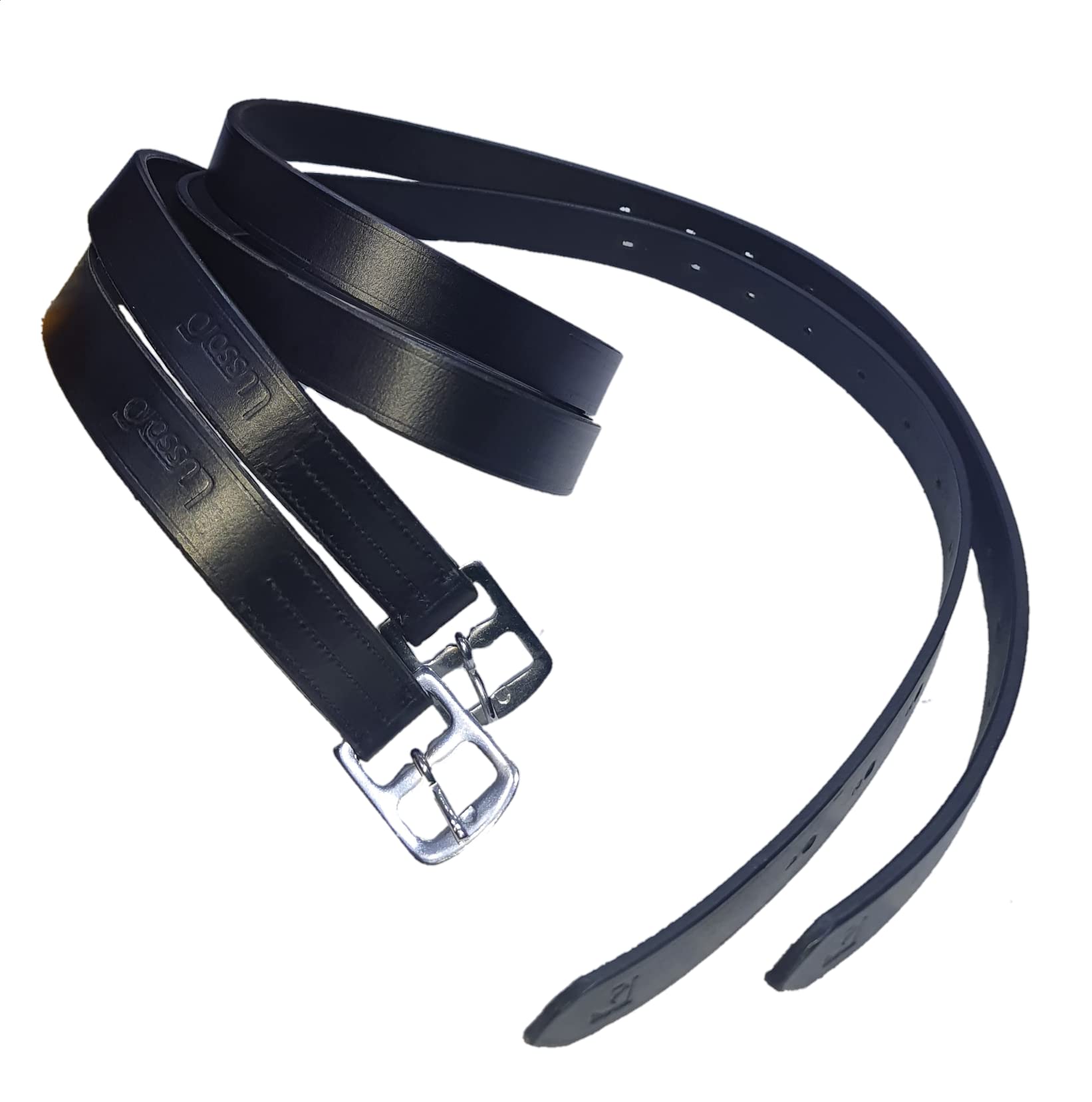 LussoroStirrup Leathers for Horse Horze Stirrup Leathers English Riding Stirrup Leathers (Black)