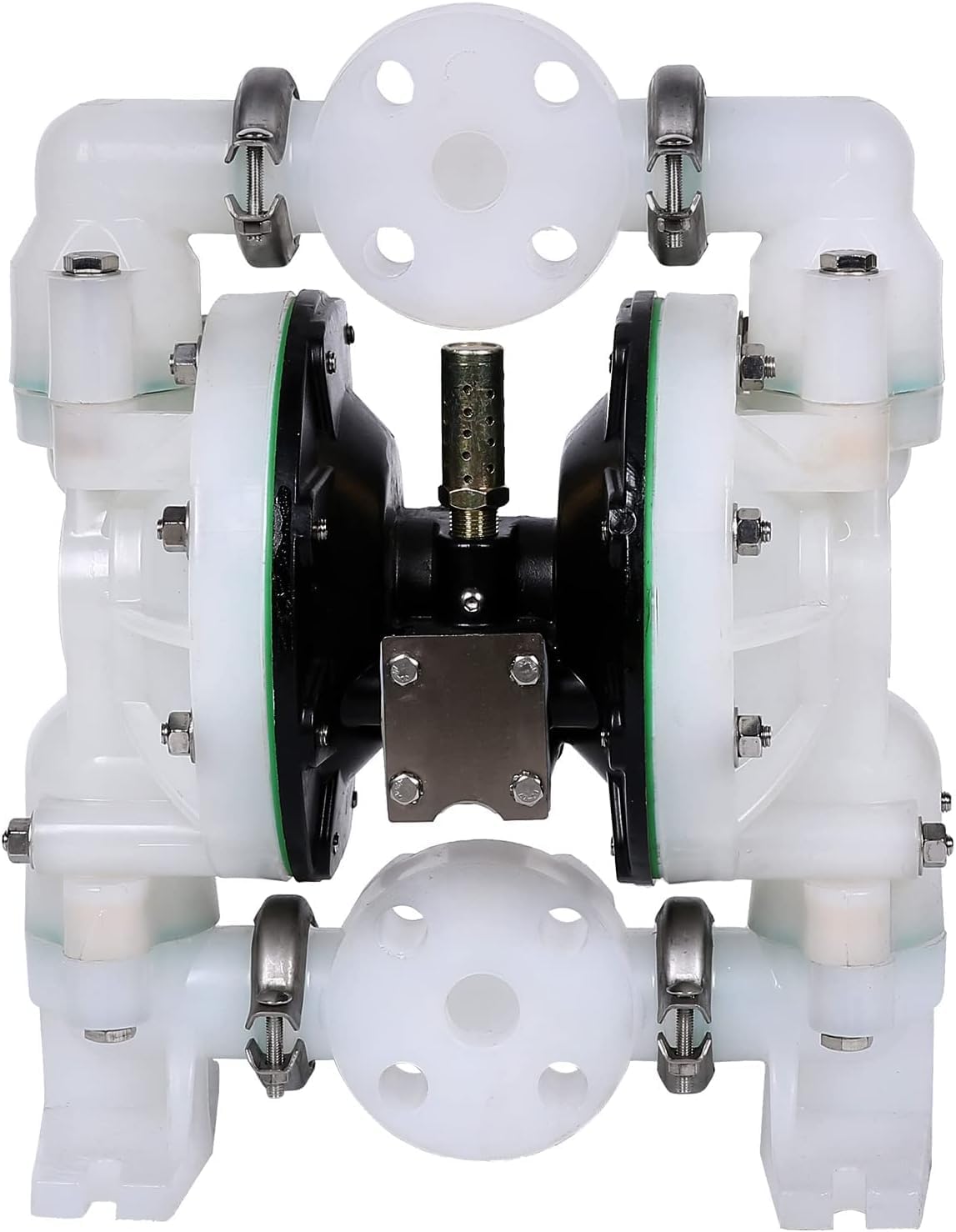 Air Operated Double Diaphragm Pump 1 inch Inlet/Outlet Pneumatic Waste Oil Transfer Pump for Chemical DN25 35GPM Dual Diaphram Teflon by Aluminum alloy 115 PSI (QBY4-25 1"PP+PTFE 35GPM)