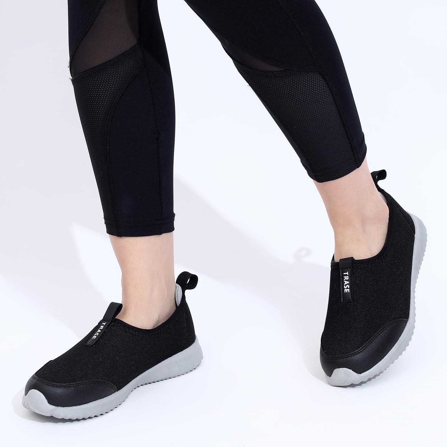 TRASE Sports Walking Shoes for Women, Lightweight & Comfortable (Black, 6 UK) 1