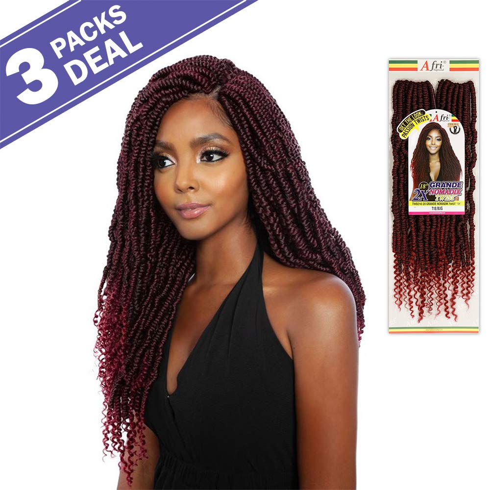 Amazon.com : MULTI PACK DEALS! Mane Concept Passion Twist Crochet Braids  Pre-Stretched 2X Grande Nomadik Twist 18" (3-PACK, 1) : Beauty & Personal  Care