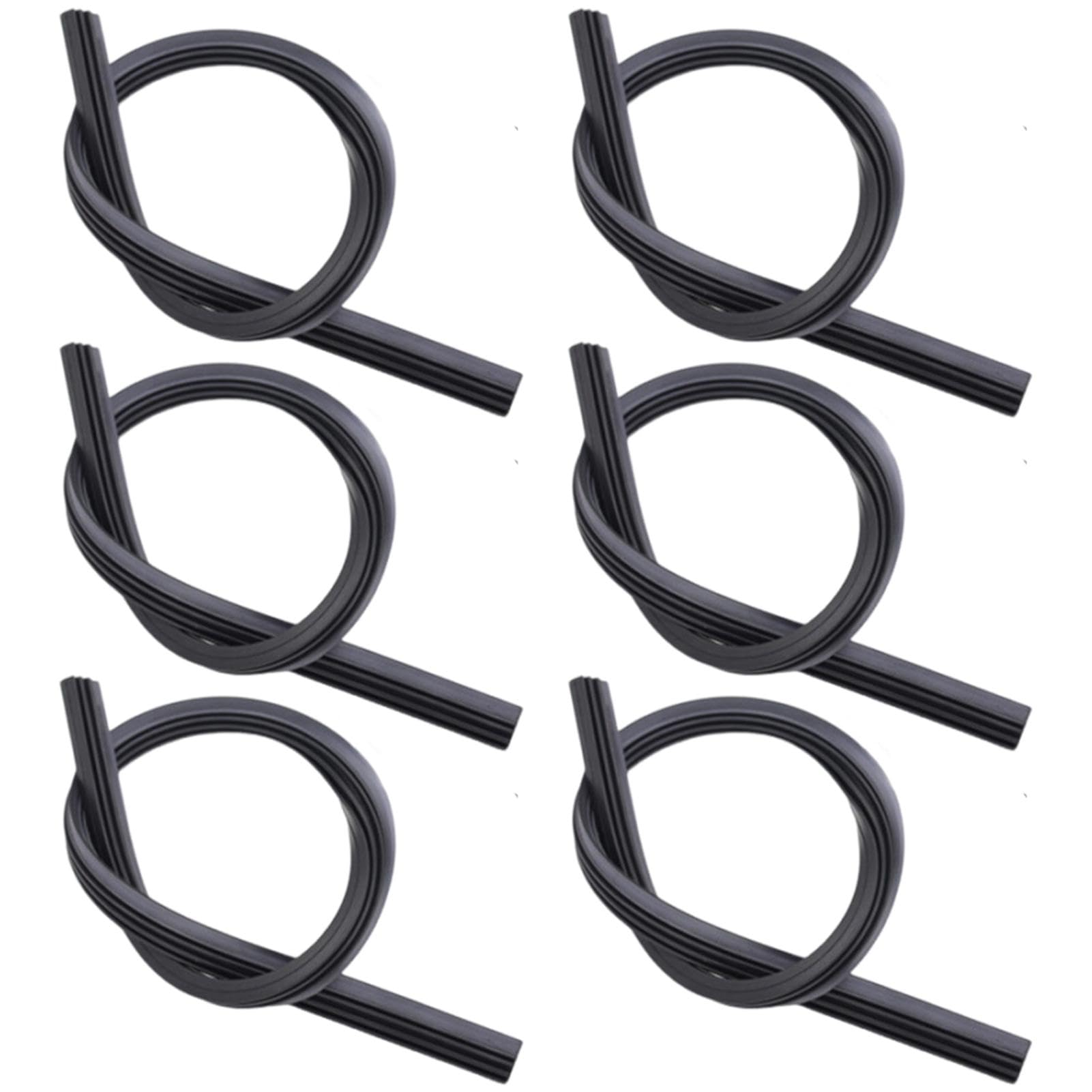 6 Pack 70cm Windscreen Wiper Blade Refills Rubber Rear Wiper Blade, Removable Repair Frameless Windshield Rubber Replacement Strip Parts for Most Cars Auto Buses Lorries Trucks(black,Size:70CM)