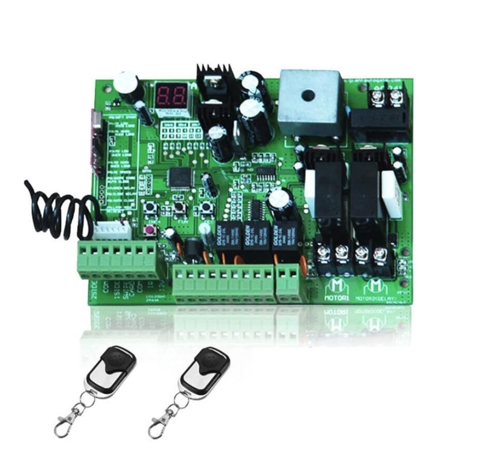 Mjfvn 2 Remote Control Dc24v Swing Gate Opener Motor Control Unit Pcb Controller Circuit Board Electronic Card(2 Remote Control)
