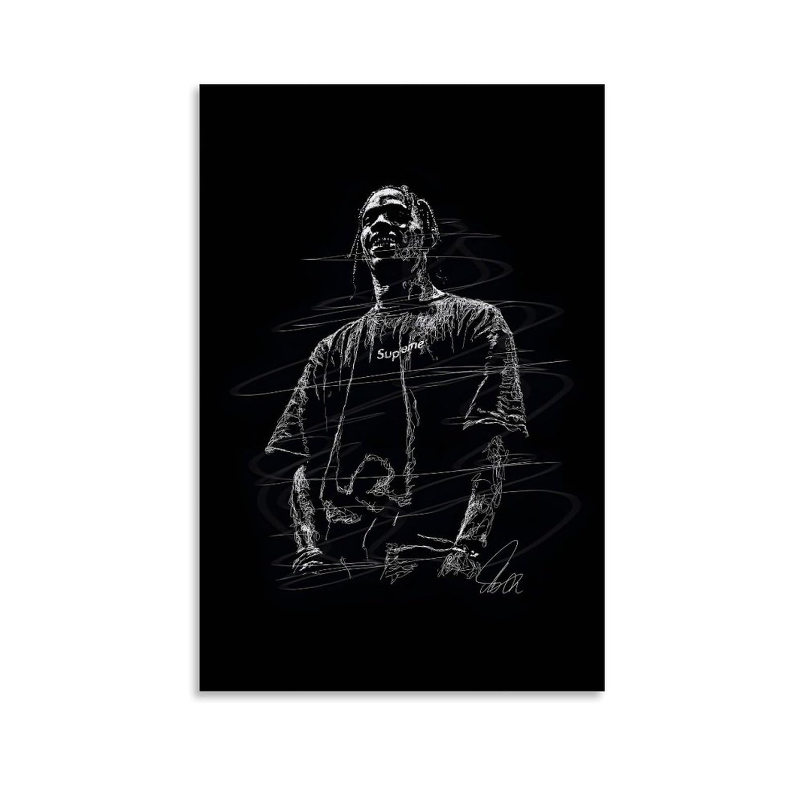 Pokkmnjb Unframe-Style Xxxtentacion Rapper Posters Aesthetic Canvas Wall Art Print Home Decor For Bedroom Living Room12x18inch(30X45cm)