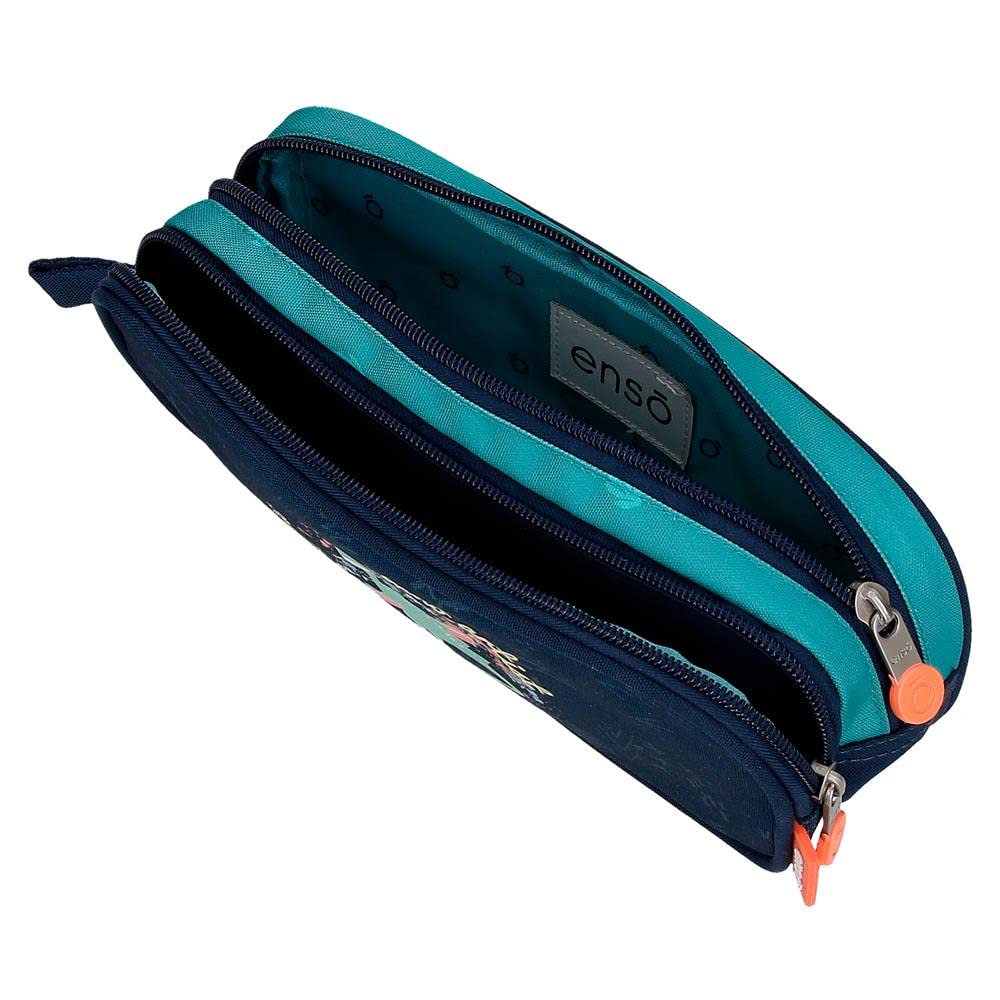 Enso Dino artist Multicolor Double Pencil Case 23x9x7 cms Polyester, Colourful, standard size - Image 4