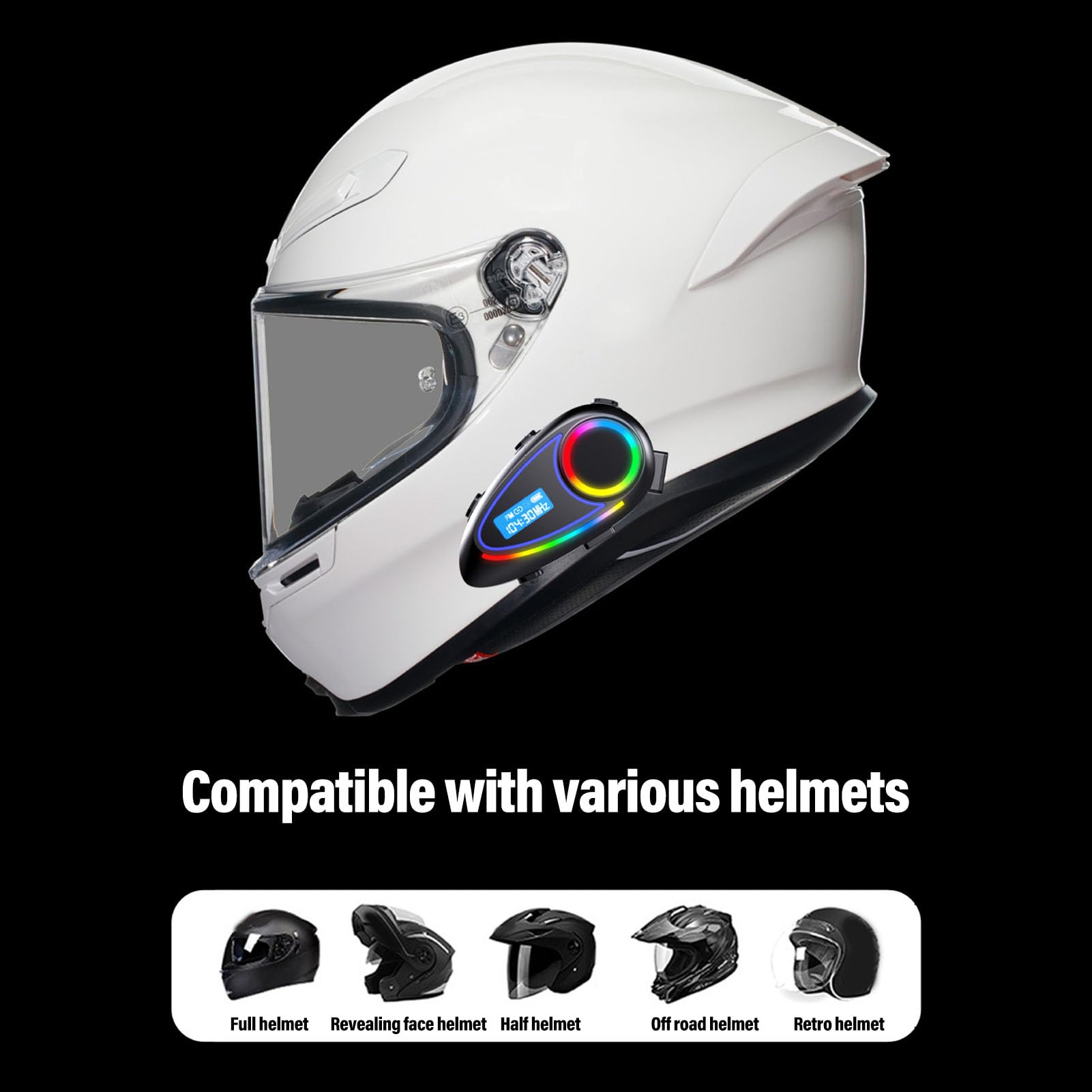 Tosuny Altoparlante Wireless per Casco Moto Bluetooth |Cuffie Impermeabili con Cancellazione del Rumore per lo Sci