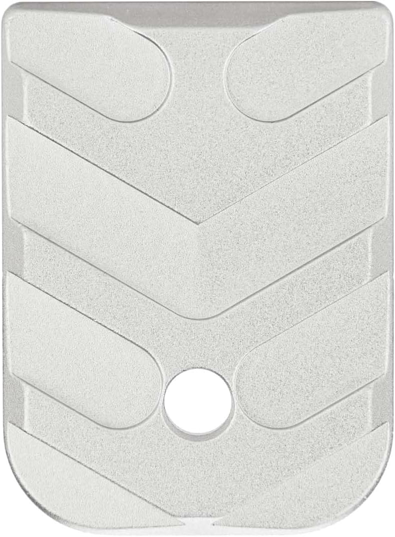 NDZ Performance Magazine Base Plate for Glock 17 19 19X 20 21 22 23 24 26 27 31 32 33 34 35 37 39 45 Gen 1/2/3/4 in 9mm .40 Cal, 10mm .45, Textured Anodized Aluminum, Aspis Cut Design - Choose Color