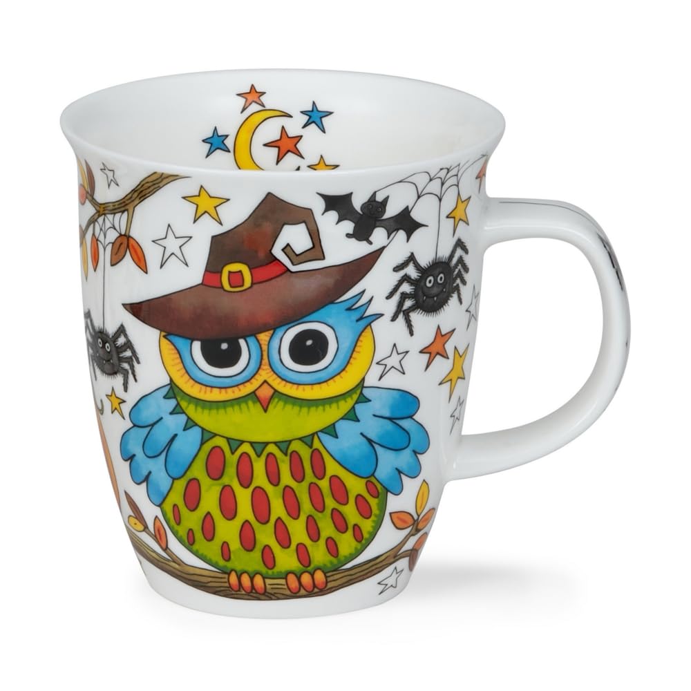 Mug en porcelaine fine Dunoon Nevis avec decor chouette, une tasse elegante au grand format