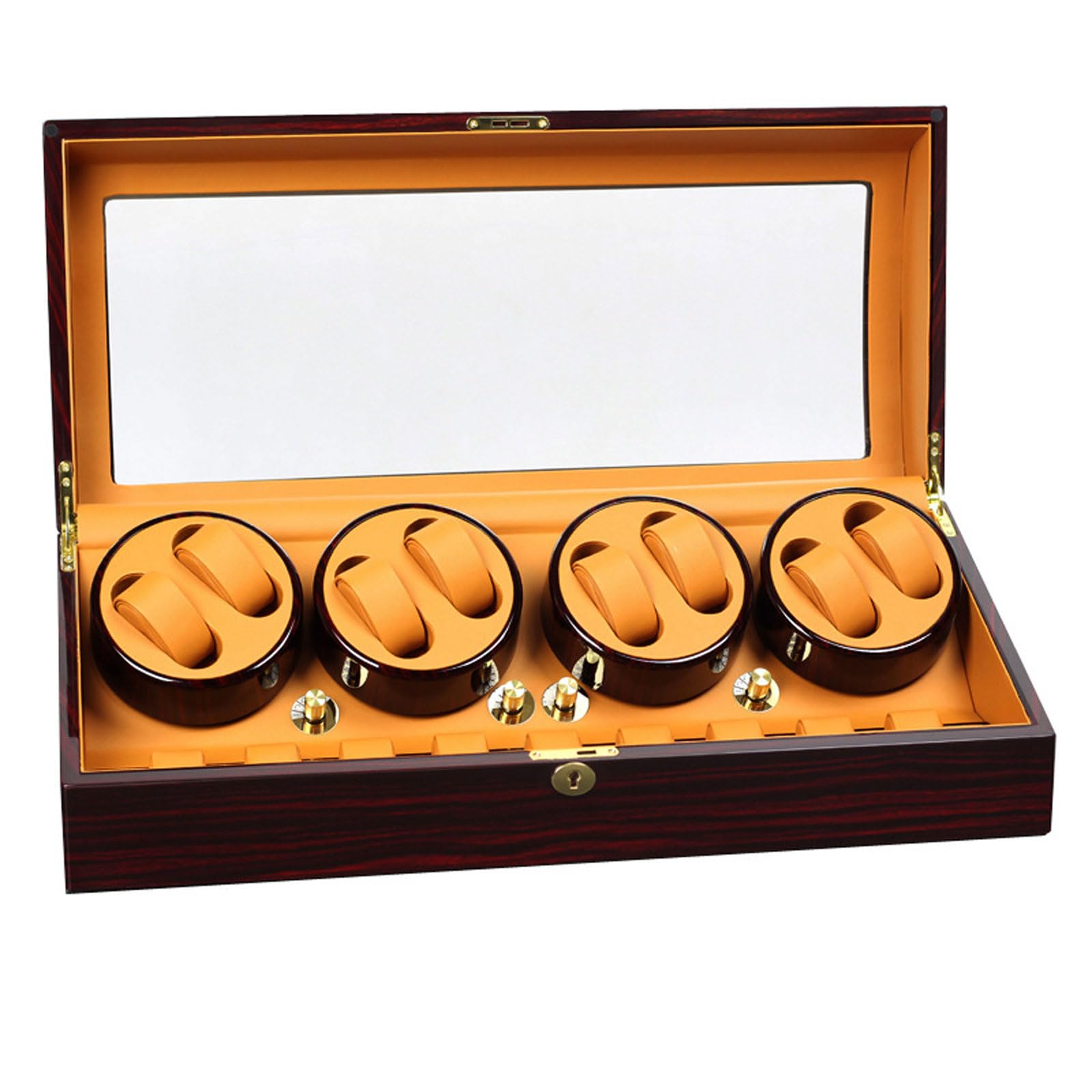 CGCSYZ Automatic Watch Winder 8 + 9 Watch Showcase With Lock,5 Rotation Modes,Large Capacity Watches Storage Case Quiet Motor,wooden + Piano Lacquer