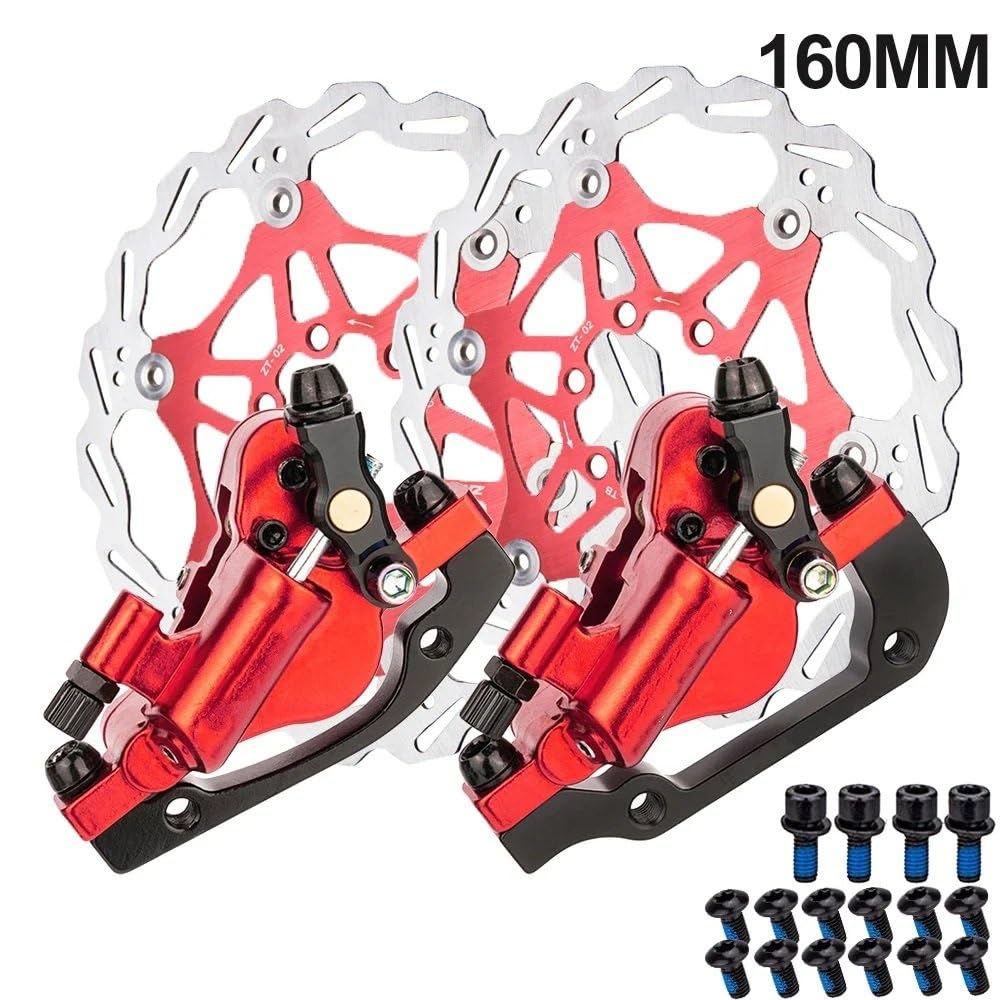 Freno de Tambor de Banda Trasera Línea de Bicicleta de Carretera MTB, Freno Disco hidráulico de tracción, Pinzas de Freno de Disco de Aceite para Bicicleta de montaña, Rotor 160 180