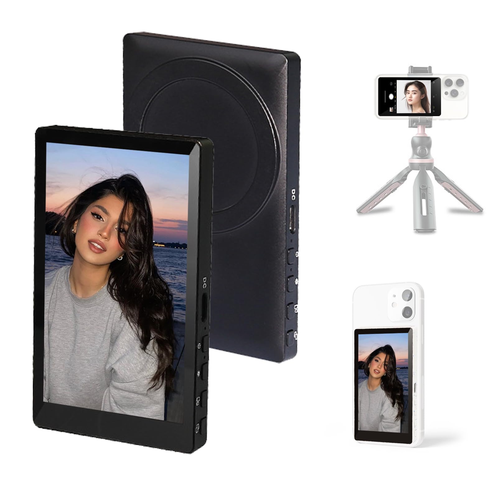 LUCKSKY Phone Selfie Monitor Screen - Magnetic 4K Wireless Rear Camera Display With Remote For IPhone/Android, Vlog & Live Stream Kit