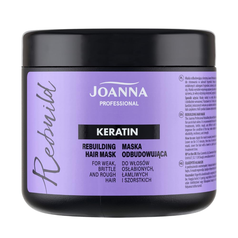 Joanna Professional Keratin Hair Mask– Hair Mask With Keratin for Brittle Hair – Innovative Complex Formula With Active Hair Growth Ingredients – Professional Keratin Hair Loss Product - 500 g