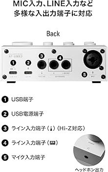 あやは様　USBオーディオインターフェース オーディオテクニカ AT-UMX3 AT-UMX3 WH｜マイクロホン：マイクアクセサリー｜オーディオテクニカ