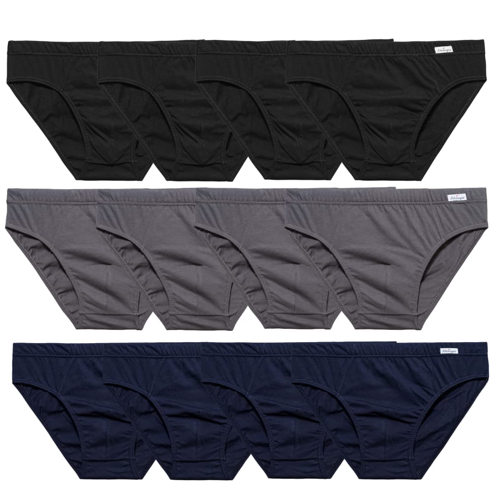 SNELLY Mutande Uomo Slip 100% Cotone Pacco da 6-9-12 Pezzi Slip Bianco o 6-12 Slip Colori Assortiti (Nero, Blu, Grigio) con Fianco Basso ed Elastico Interno U311C Intimo Pratico Comodo e di Marca