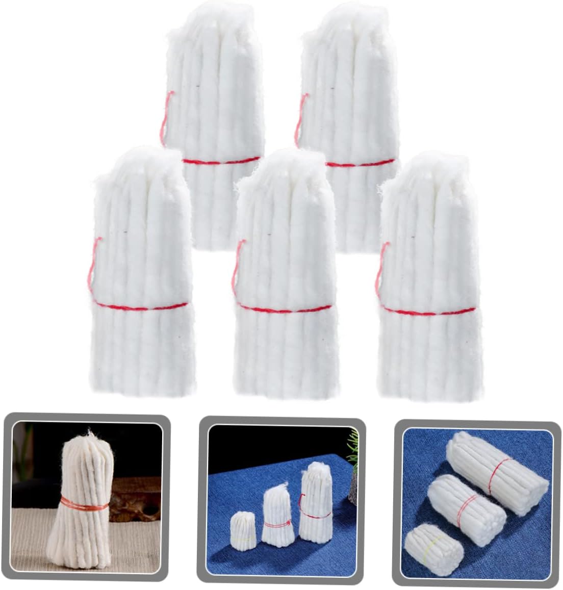 5pcs Cotton Butter Lamp Wicks for Oil Lamps Kerosene Alcohol Burners High Efficiency Cotton Candle Wicks for DIY Candle Making and Lighting for Home Use and Gifting