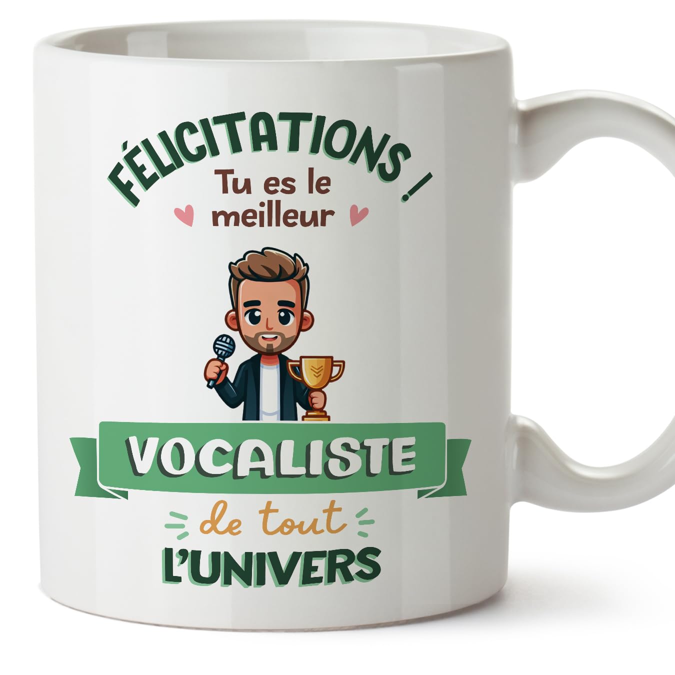 MUGFFINS Vocalist Man Mug - in French - Meilleur Univers Trophée - Funny Gift for Colleagues - Ceramic 11oz Mug — image 1