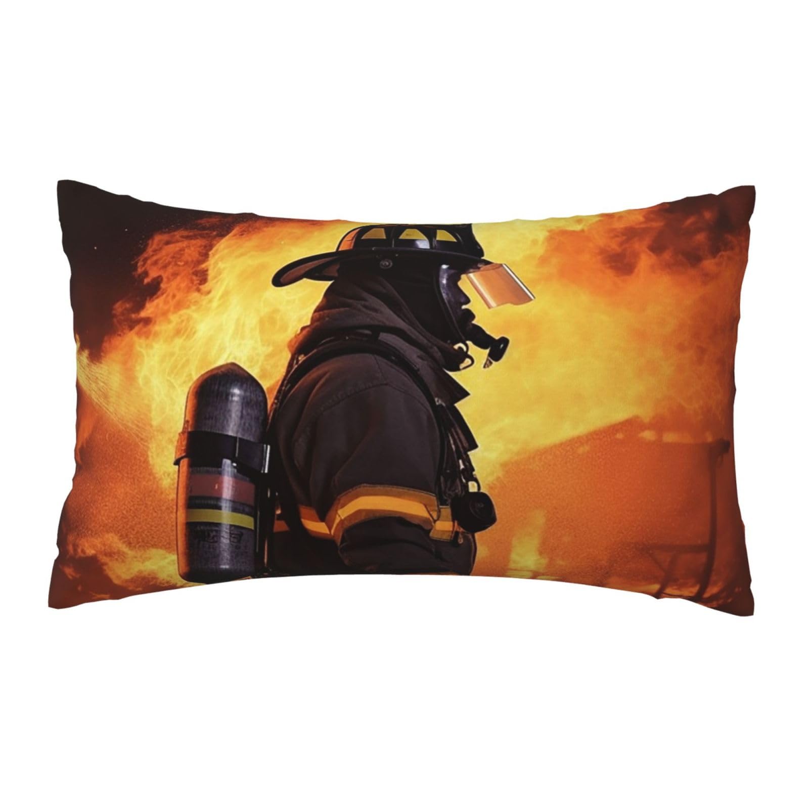 FodPand Luxury Velvet Pillow Cases 12 x 20 inch Super Soft Decorative Throw Pillow Covers - Firefighter Fireman Flame Pillowcases Modern Lumbar Cushion Cases for Couch Sofa Bed Pillow Shams