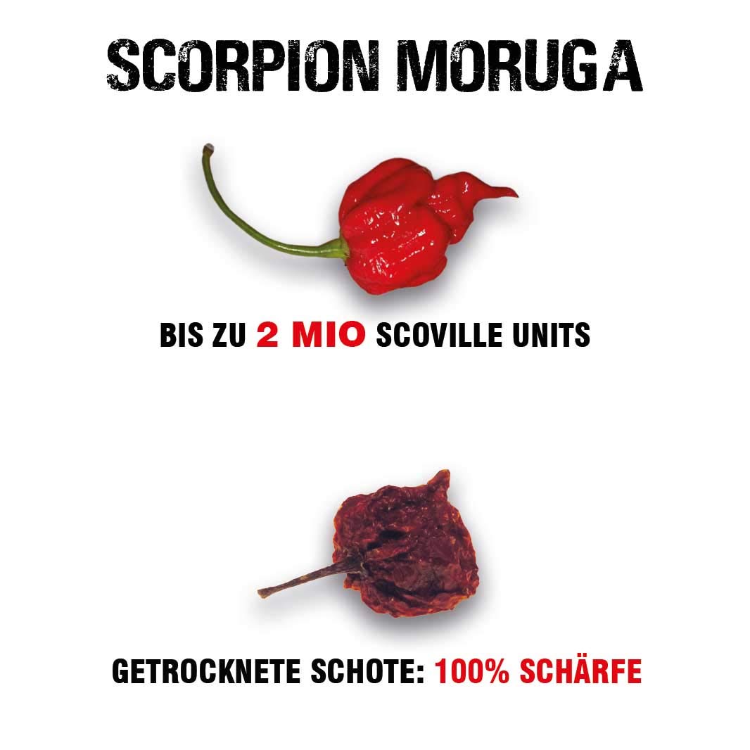 Scovilla s Scorpion Moruga Vainas secas, 20 g