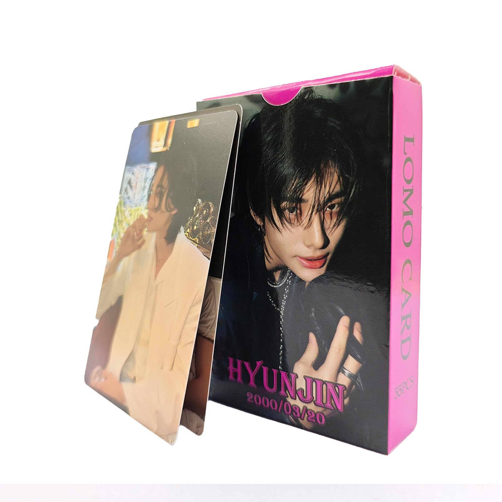 Stray Kids Photocards,55 Stück Stray Kids Kpop Fotokarten,Skz Lomo Karten,Skzoo Album Photocards für Fans Kpop Sammlerkarte,Skz Merch Geschenk (Hyunjin)