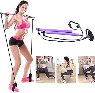 Amazon Brand-Umi Pilates Stick Kit con fascia di resistenza regolabile Stick Pilates portatile, kit di allenamento per l'allenamento a casa per stretching, yoga, tonificazione, allenamento, addominali, dimagrimento