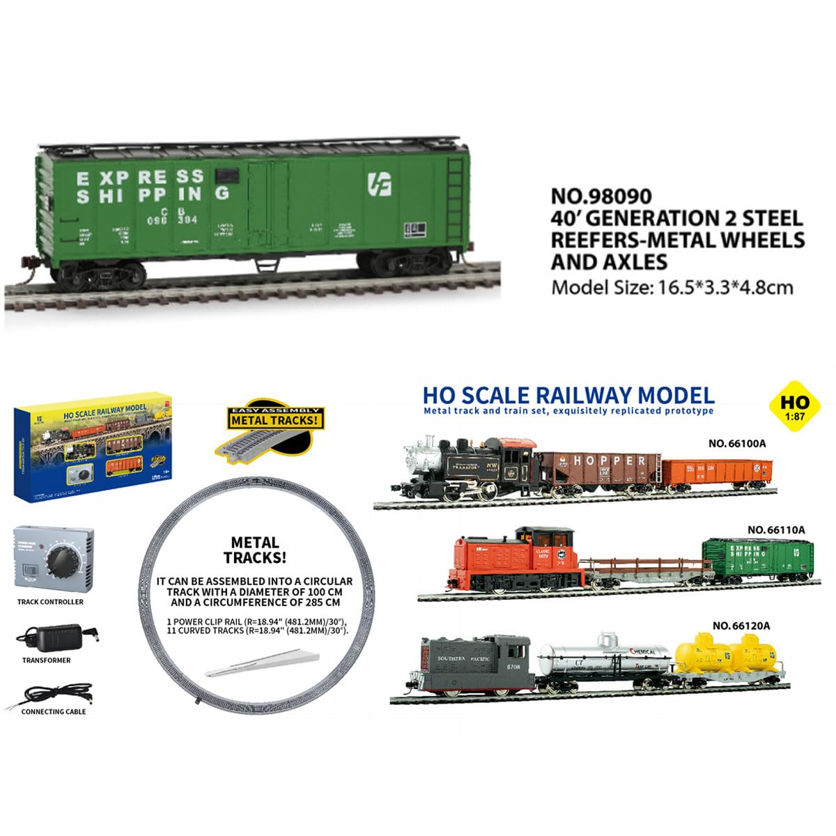 HO Scala 1:87 DDT Motore a Combustione Interna Set Treno Elettrico 0-4-0 Locomotiva con Carrelli, Track, Controller, Kit Ferrovia Modellino fai da te per Hobbyist