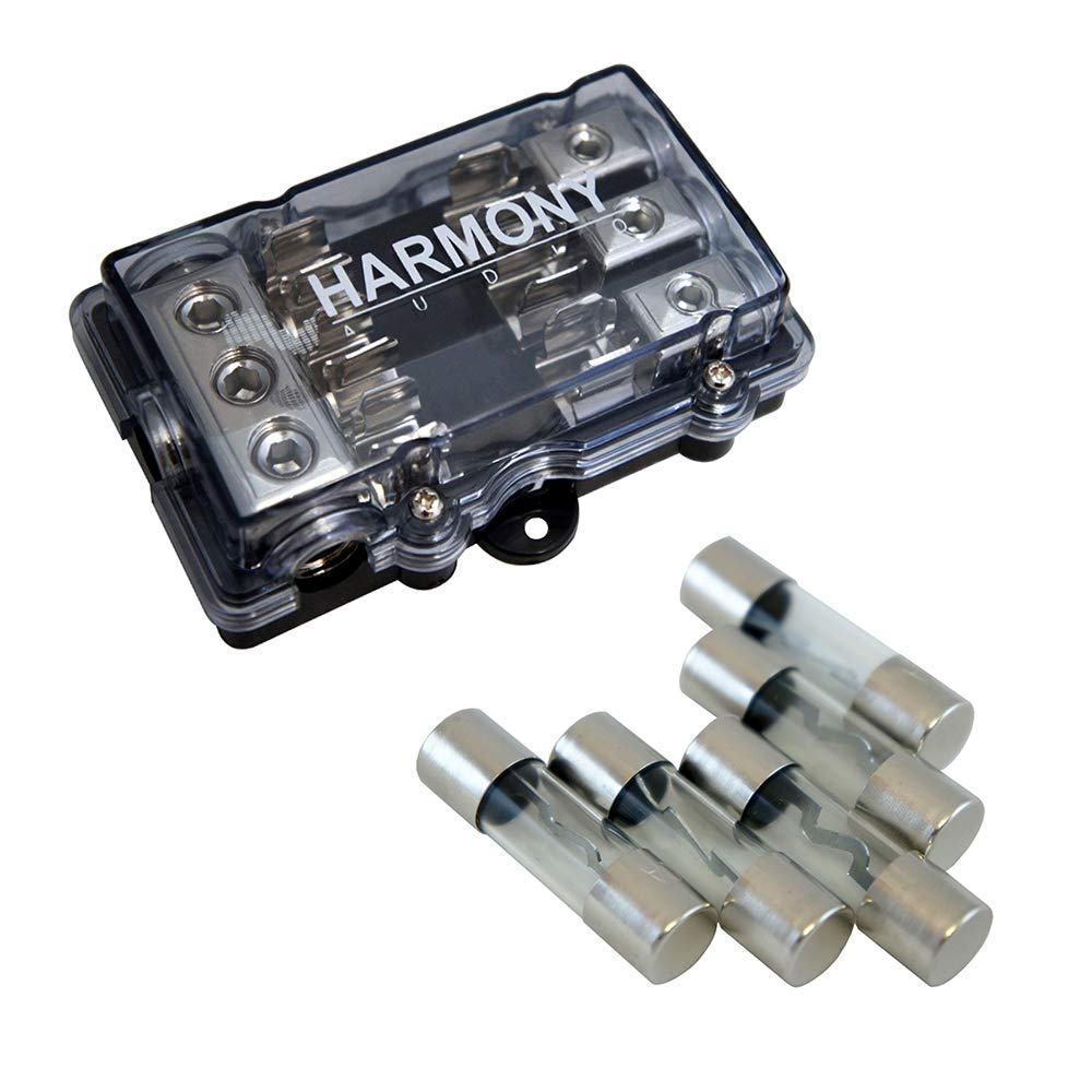 Harmony Audio HA-AGUFD3 Car 3-Way AGU Fused Distribution Block & 50 Amp Fuses