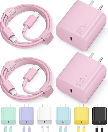 Novobit iPhone Charger, Fast Charging USB Type C ,Charge Block for iPhone 16,16 Plus, 16 Pro Max, 15, 15 Pro Max, iPad Pro/AirPods , Pink
