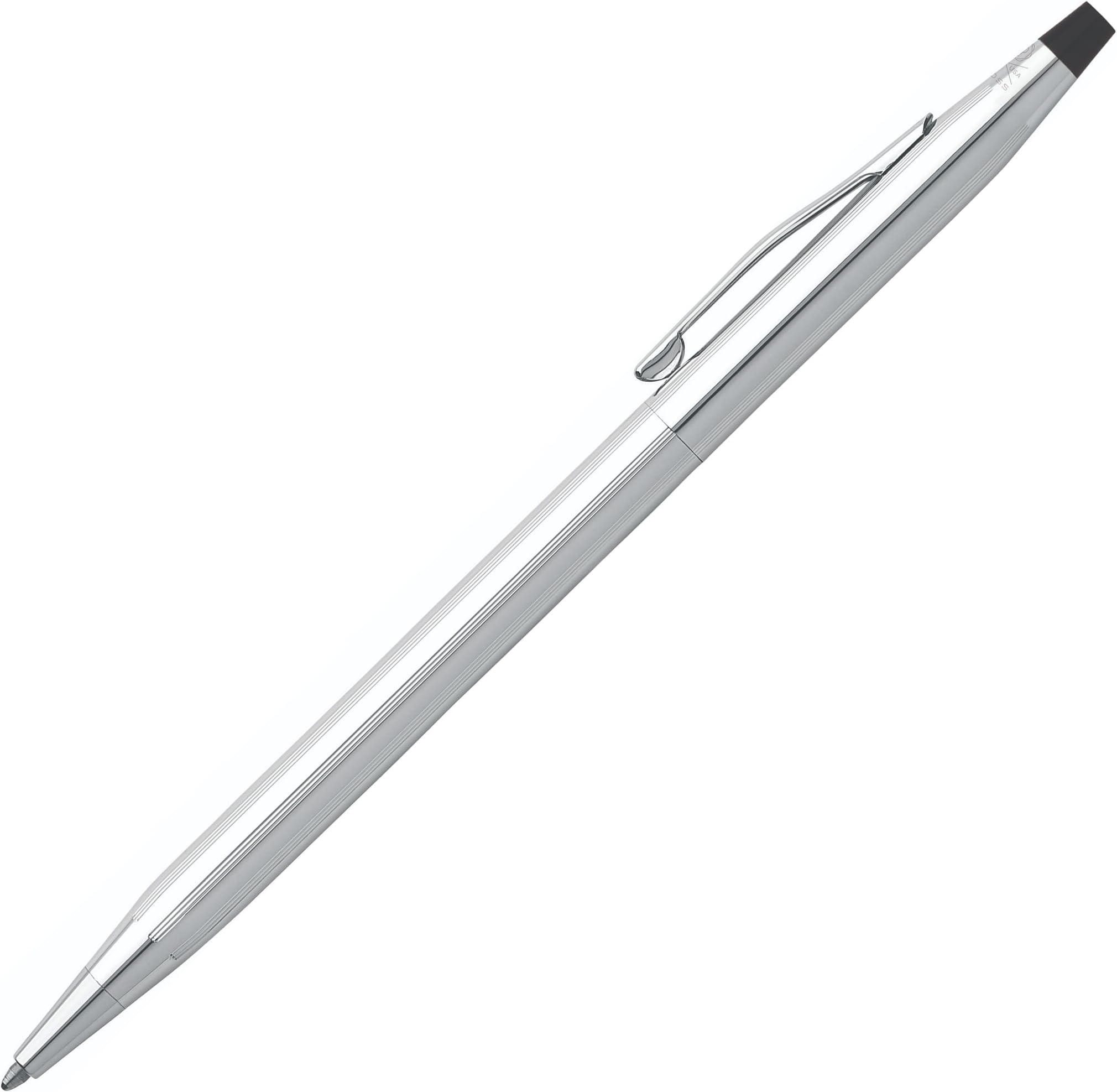 Classic Century Lustrous Chrome Ballpoint Pen - Refillable Pen for Effortless Writing - Black Ink - Durable Construction - Premier Distinctive Look - Gift-Ready