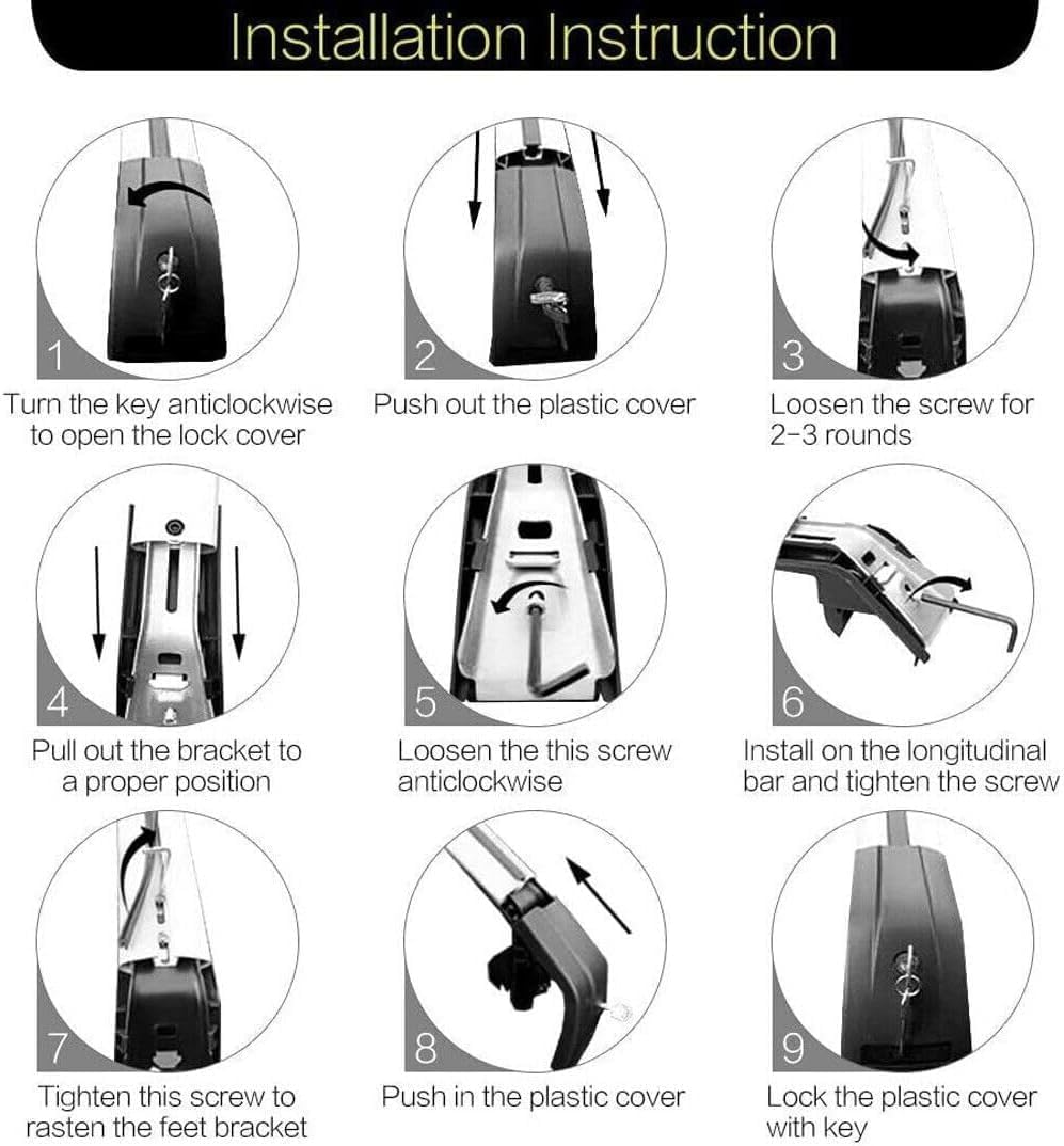 Roof Rack Cross Bars Fit for Lincoln Nautilus 2019-2023 with Anti-Theft Locks Luggage Cargo Carrier Aluminum Silver