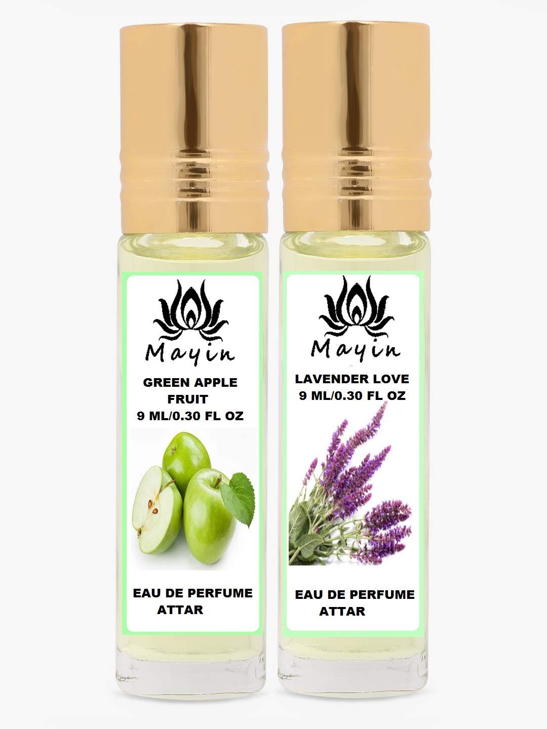 Mayin Green Apple Fruit And Lavender Love Eau De Perfume Combo Pack of 2 (9ml) Attar
