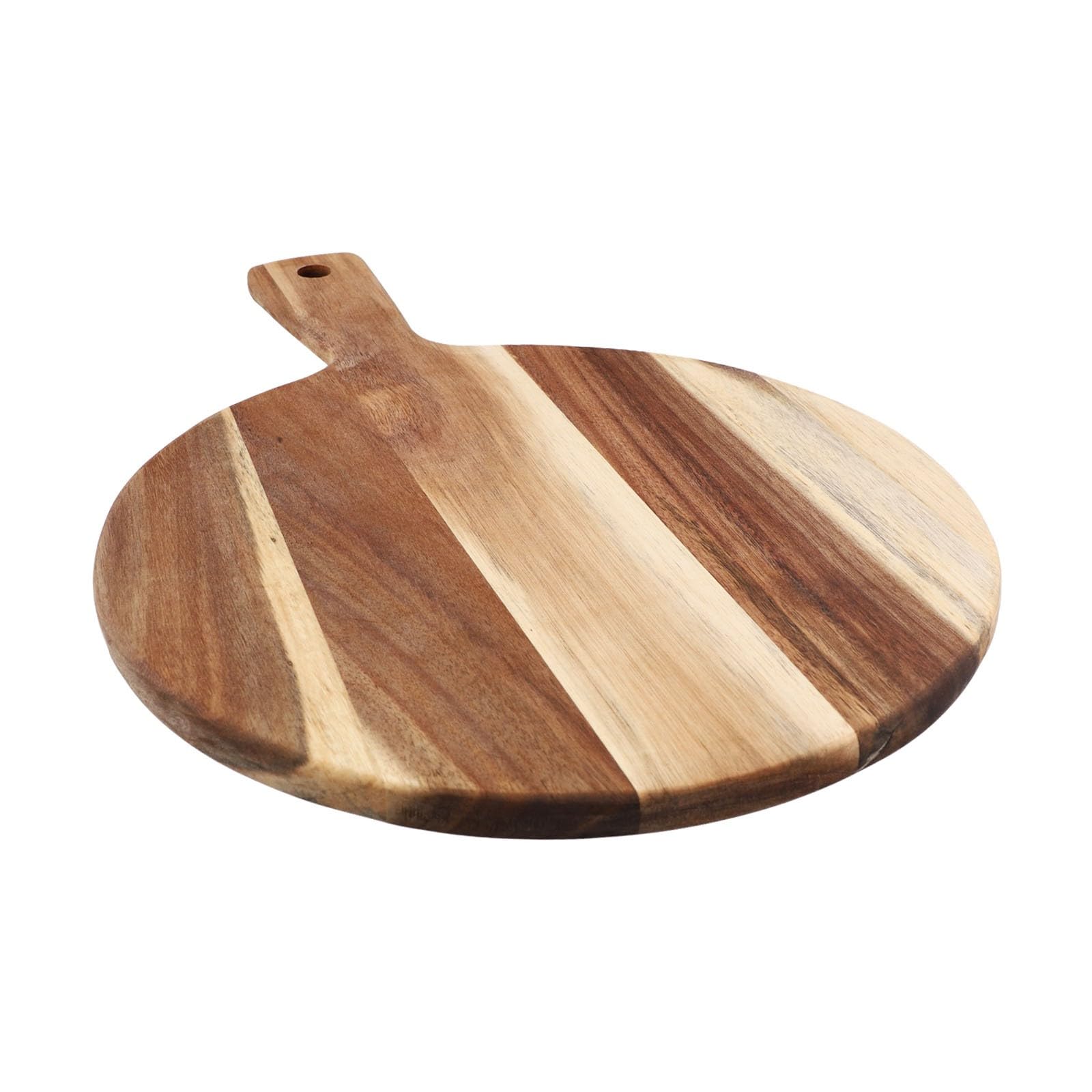 Rundes Schneidebrett aus Akazienholz mit Griff, 40,6 cm, perfekt für Pizza, Brot, Käse, Cracker und Charie