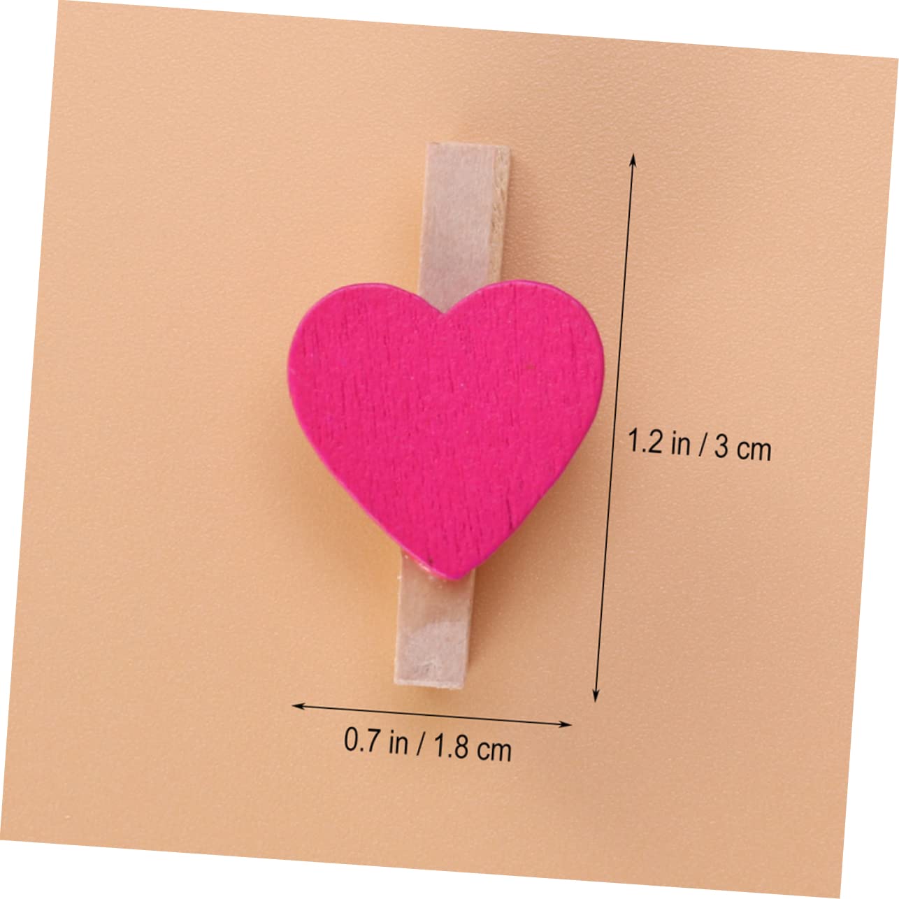 Cabilock 300 Piezas Clip De Fotos De Madera Pinzas De Ropa De Madera Titular De La Foto del Corazón Clip De Foto De San Valentin Clavijas De Madera para Manualidades Clip De Uñas Amar Bambú
