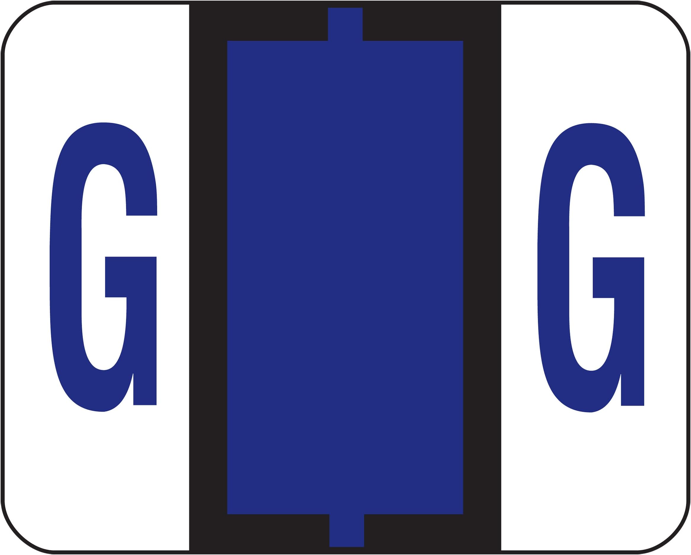 Smead BCCR Bar-Style Color-Coded Alphabetic Label, G, Label Roll, Violet, 500 Labels per Roll, (67077)